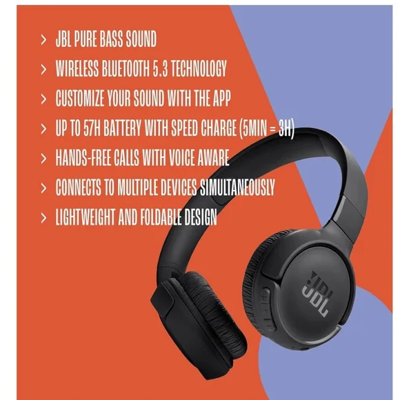 JBL Tune 520bt Wireless Headphones - Picture 5 of 10